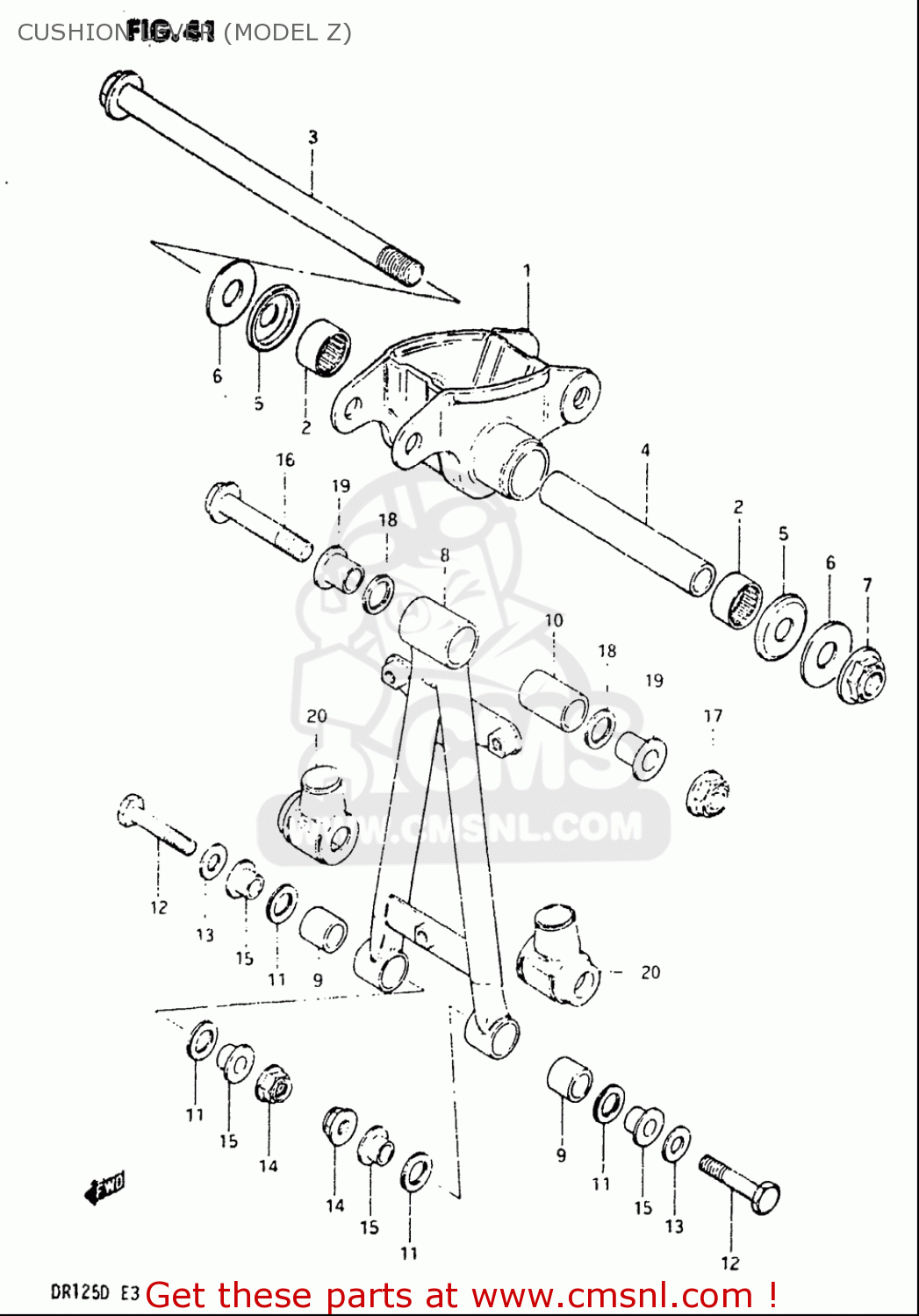 CUSHION LEVER (MODEL Z) DR125 1982 (Z) USA (E03)