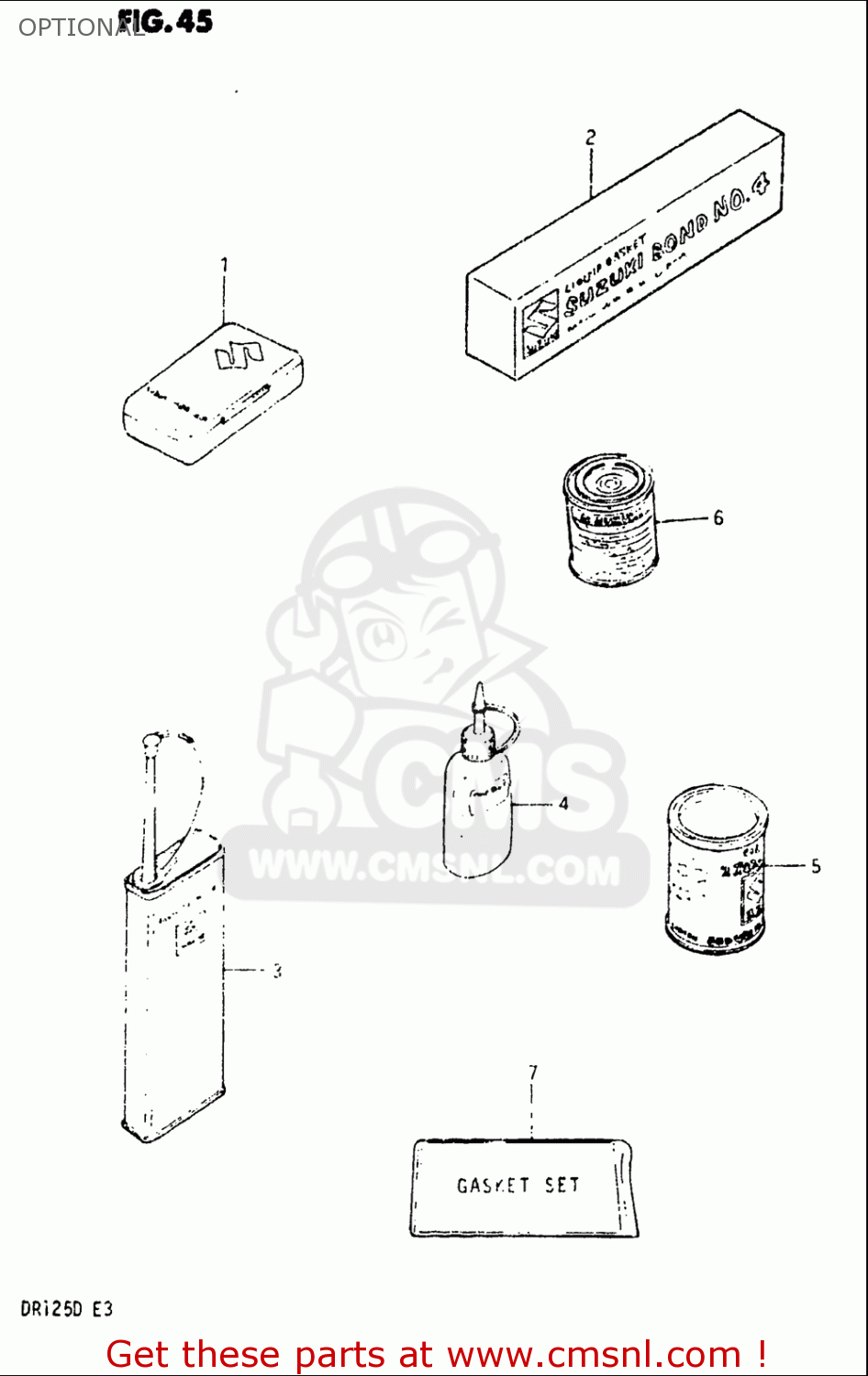 OPTIONAL DR125 1982 (Z) USA (E03)