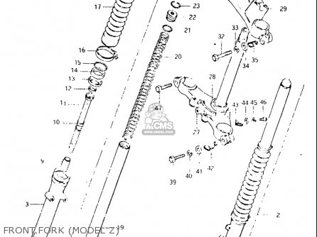 FRONT FORK (MODEL Z) - DR125 1982 (Z) USA (E03)