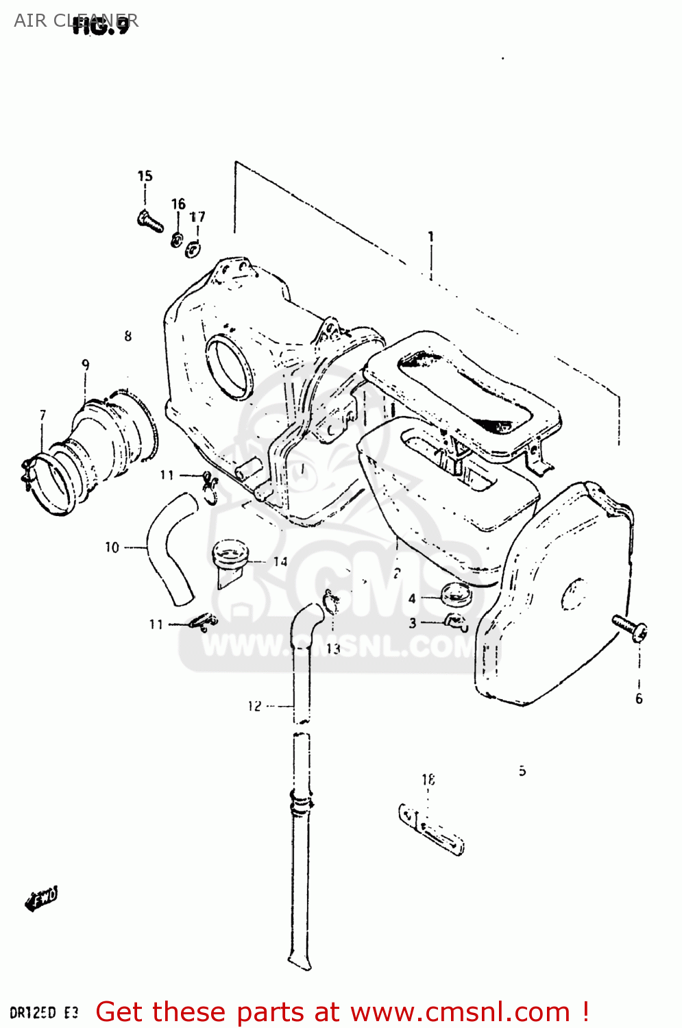 AIR CLEANER DR125 1983 (D) USA (E03)