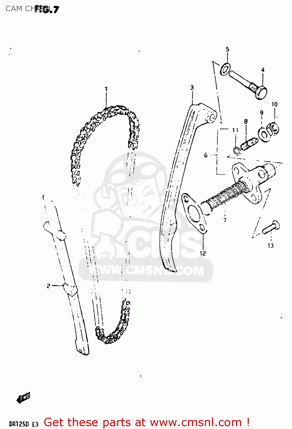CAM CHAIN DR125 1983 (D) USA (E03)