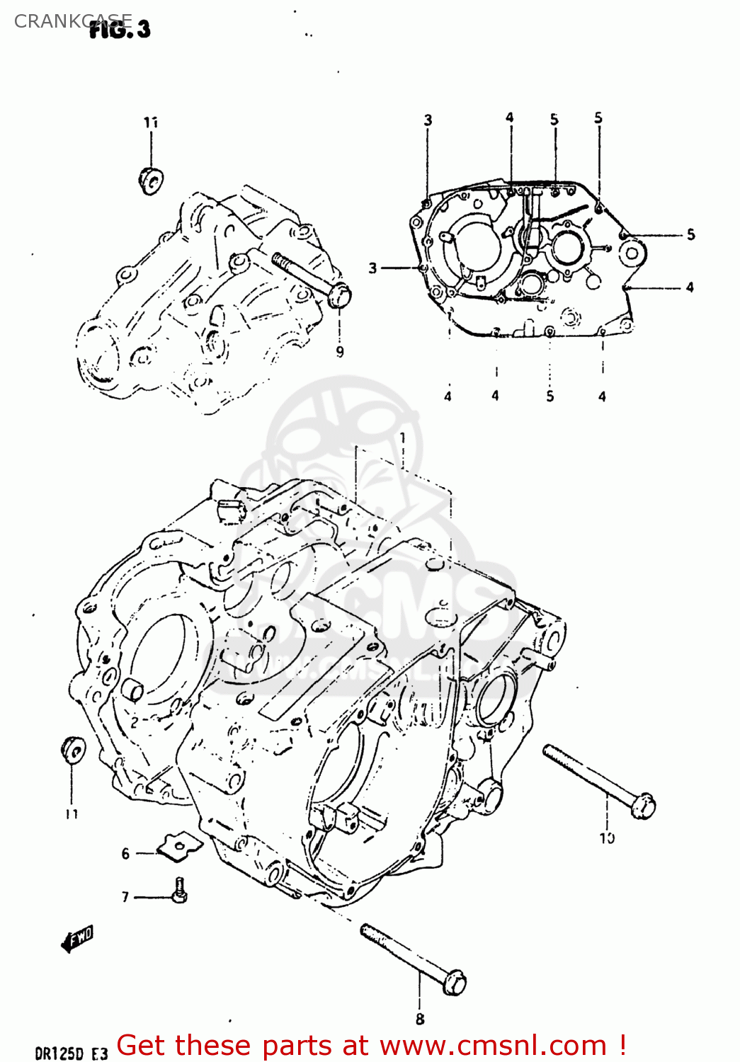 CRANKCASE DR125 1983 (D) USA (E03)