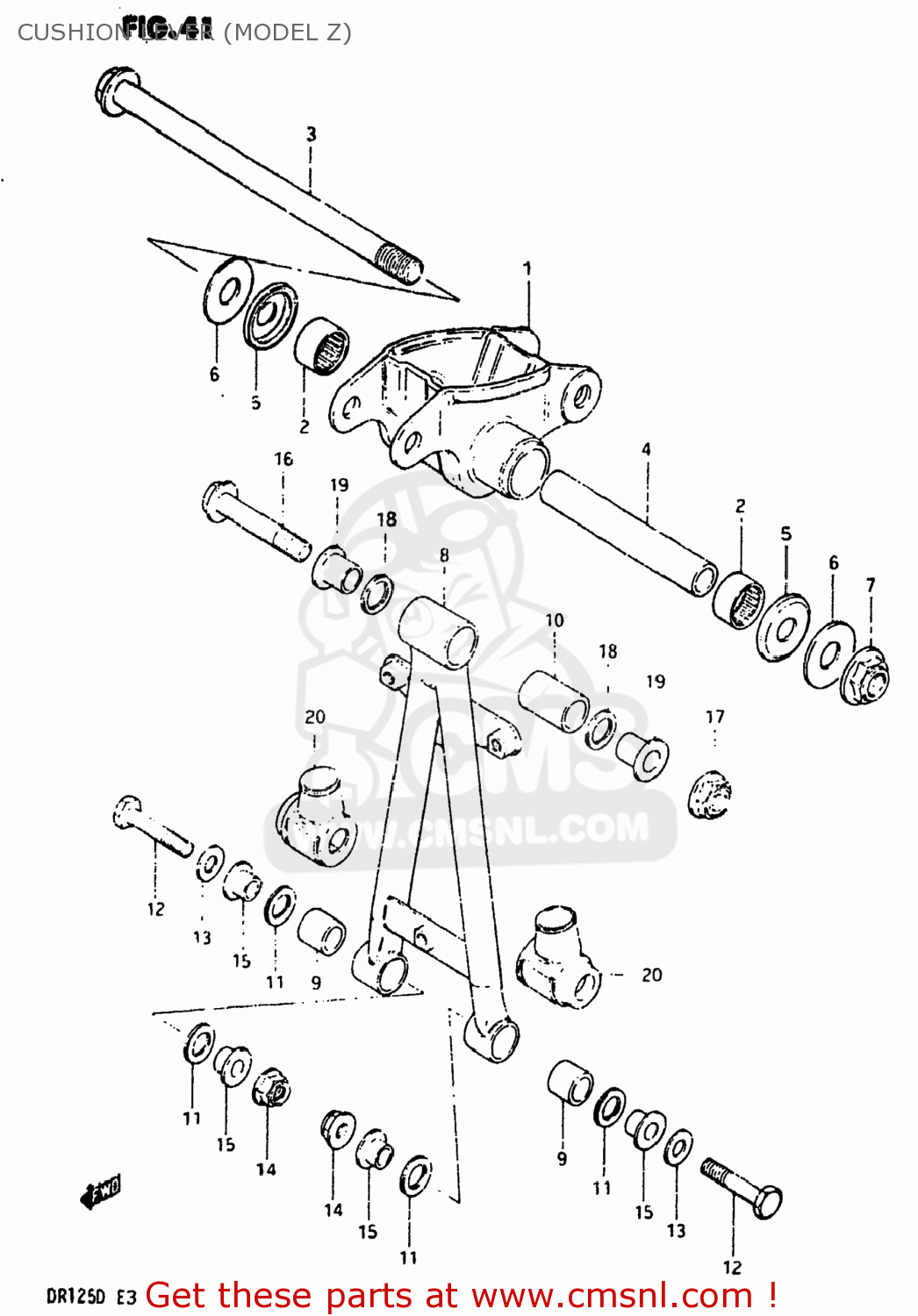 CUSHION LEVER (MODEL Z) DR125 1983 (D) USA (E03)