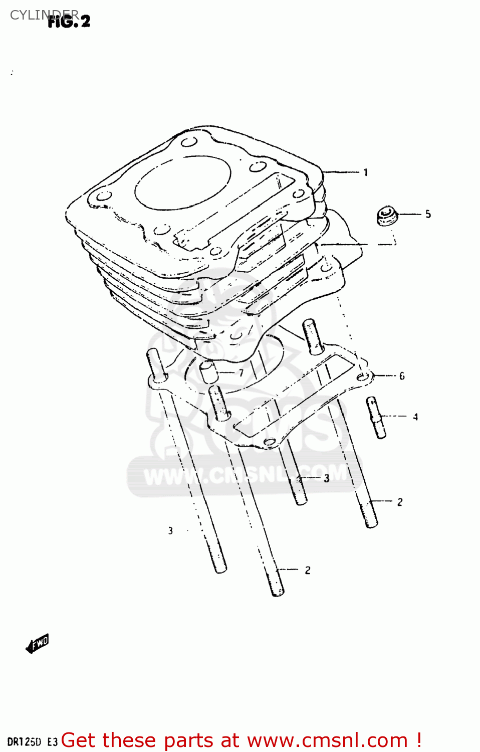 CYLINDER DR125 1983 (D) USA (E03)