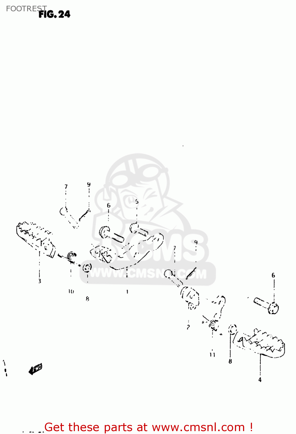 FOOTREST DR125 1983 (D) USA (E03)