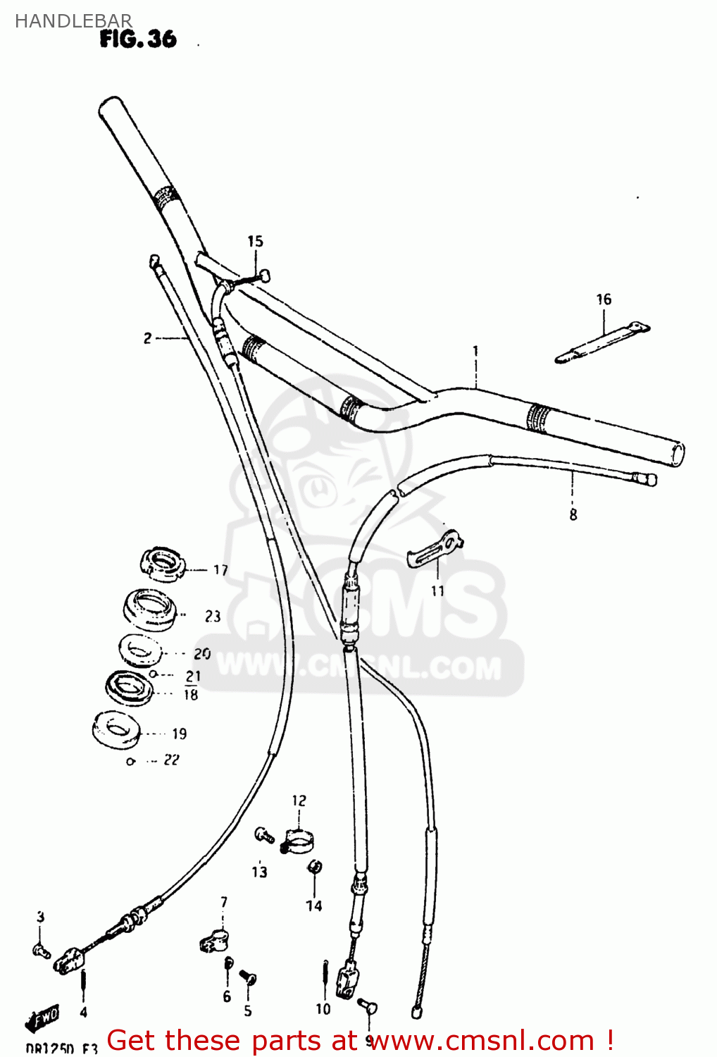 HANDLEBAR DR125 1983 (D) USA (E03)