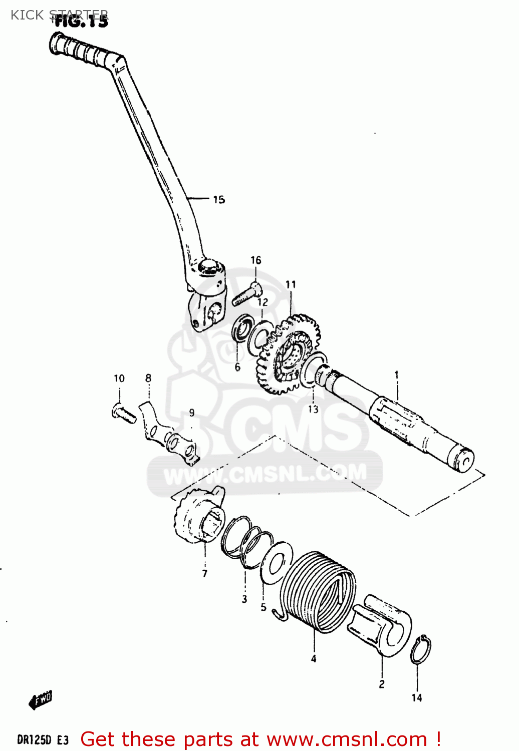KICK STARTER DR125 1983 (D) USA (E03)