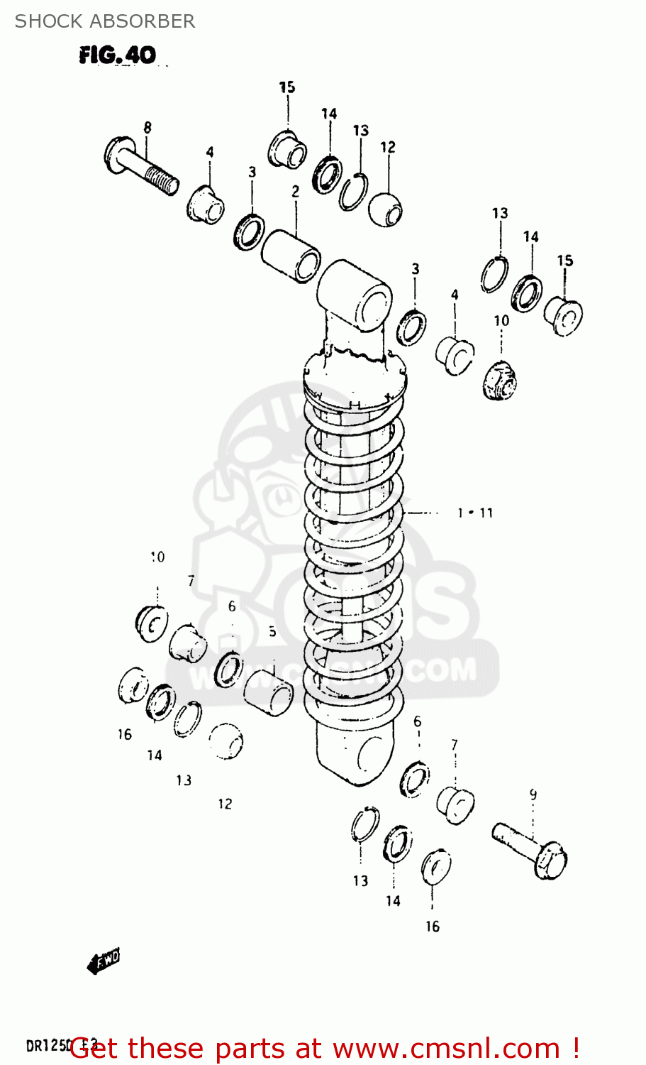 SHOCK ABSORBER DR125 1983 (D) USA (E03)