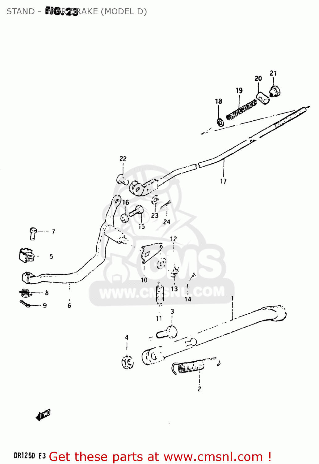 STAND - REAR BRAKE (MODEL D) DR125 1983 (D) USA (E03)