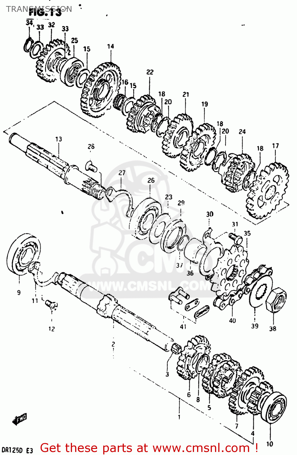 TRANSMISSION DR125 1983 (D) USA (E03)