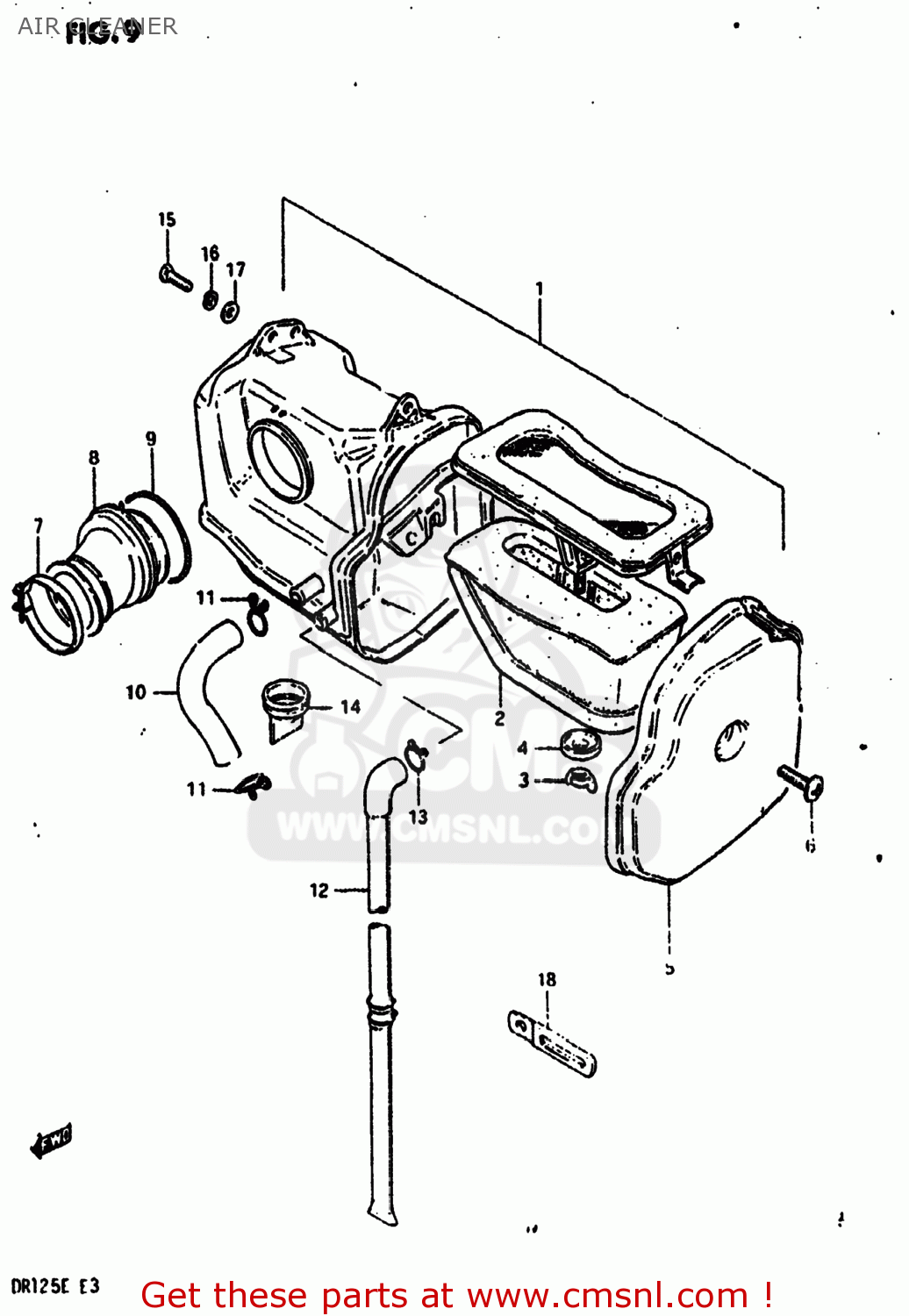 AIR CLEANER DR125 1984 (E) USA (E03)