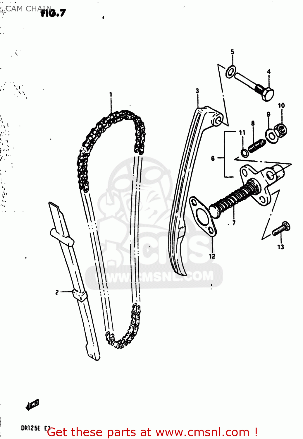 CAM CHAIN DR125 1984 (E) USA (E03)