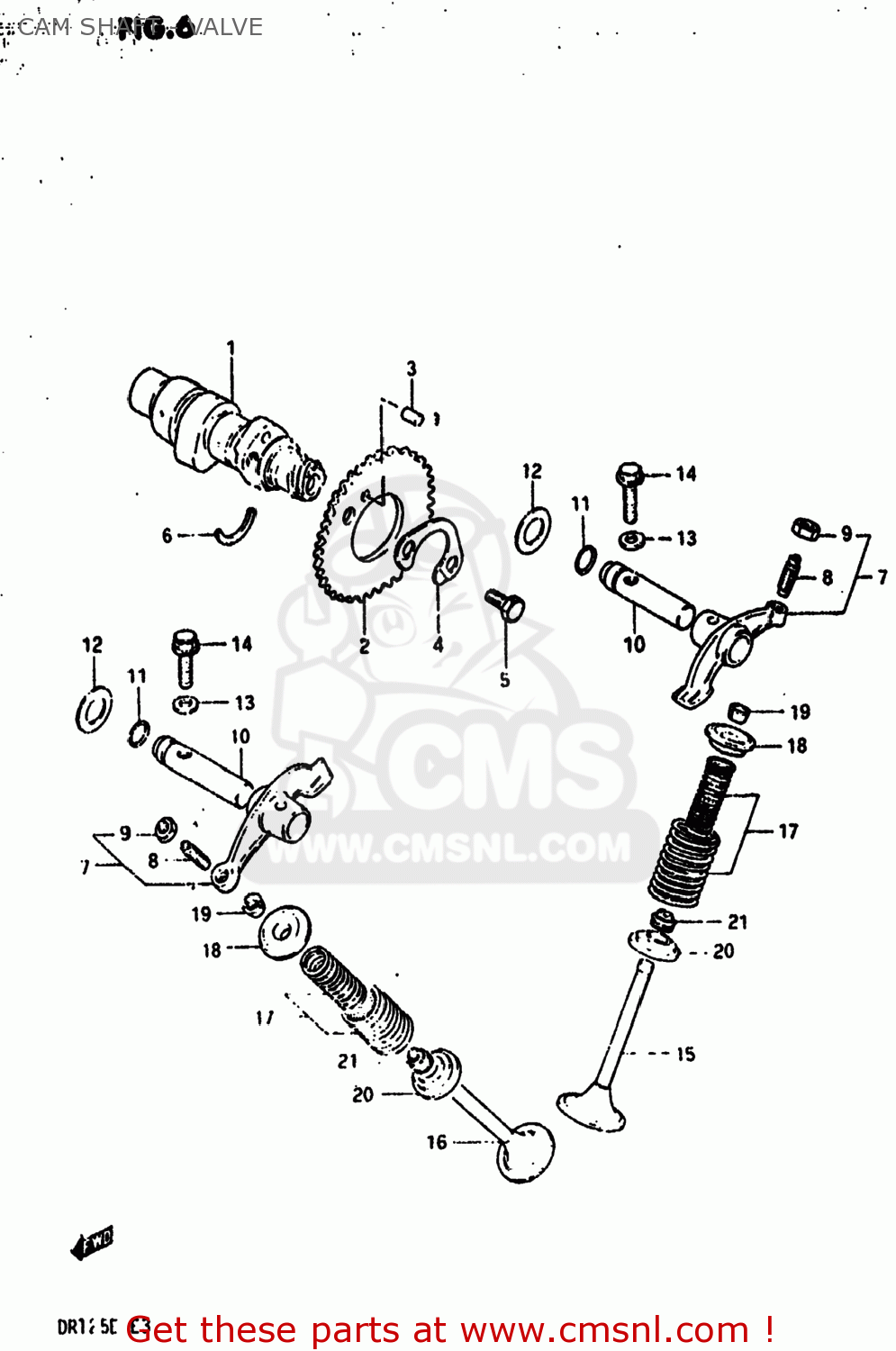 CAM SHAFT - VALVE DR125 1984 (E) USA (E03)