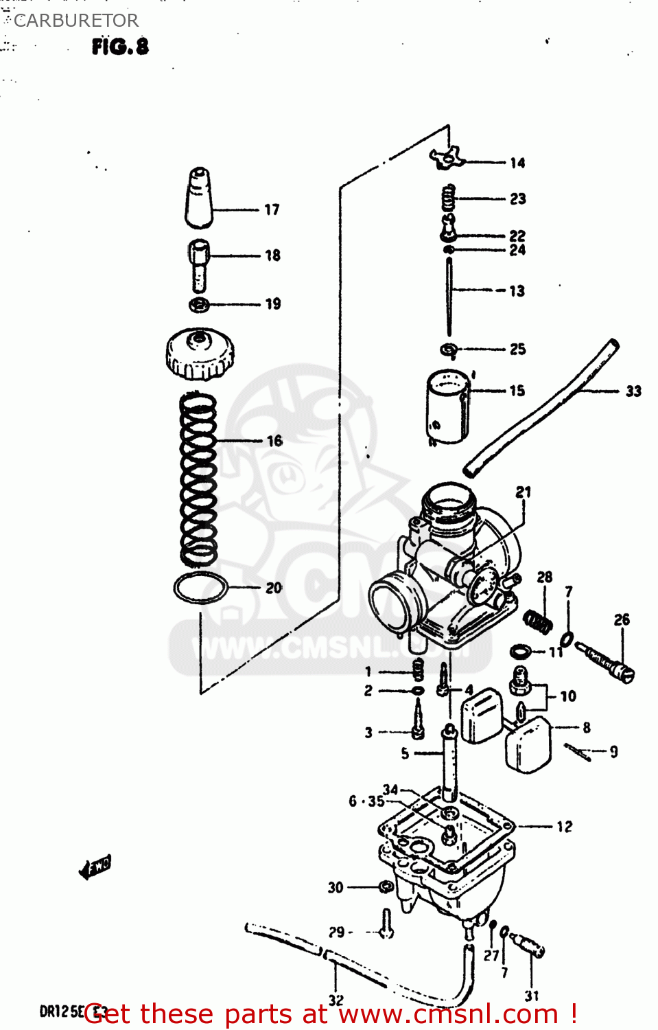 CARBURETOR DR125 1984 (E) USA (E03)