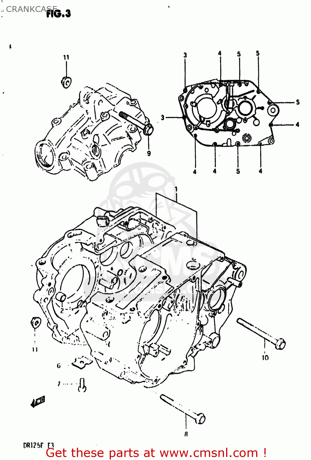 CRANKCASE DR125 1984 (E) USA (E03)
