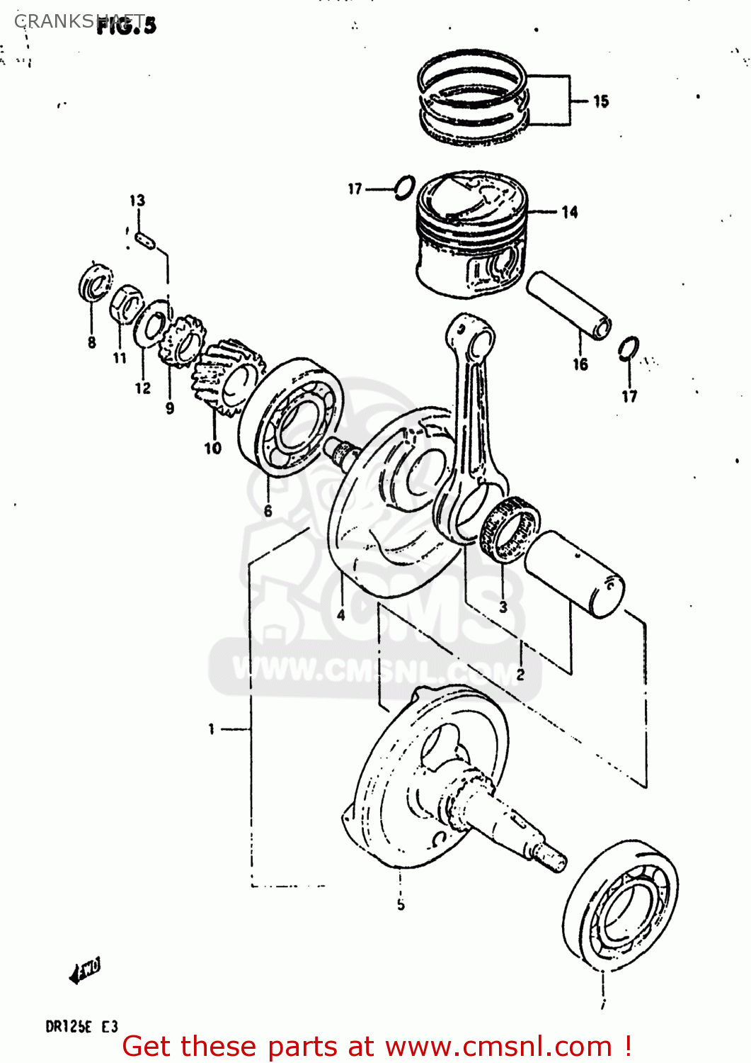 CRANKSHAFT DR125 1984 (E) USA (E03)