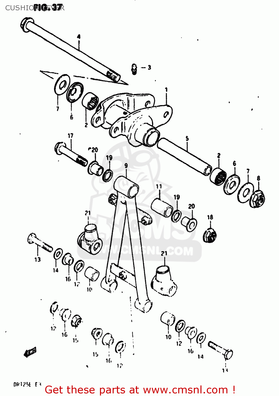 CUSHION LEVER DR125 1984 (E) USA (E03)