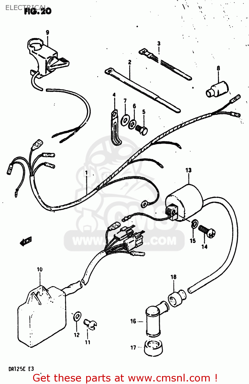 ELECTRICAL DR125 1984 (E) USA (E03)