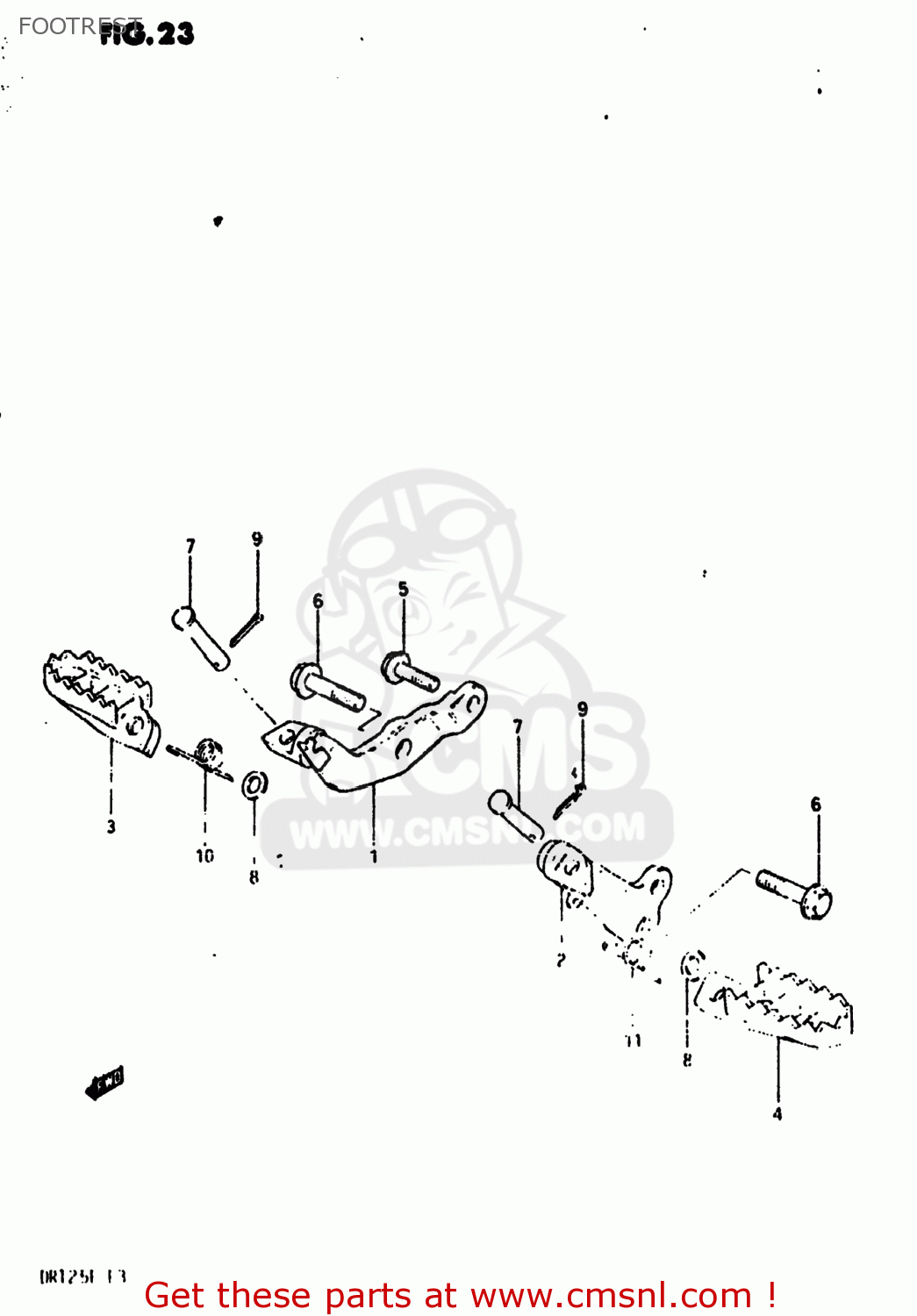 FOOTREST DR125 1984 (E) USA (E03)