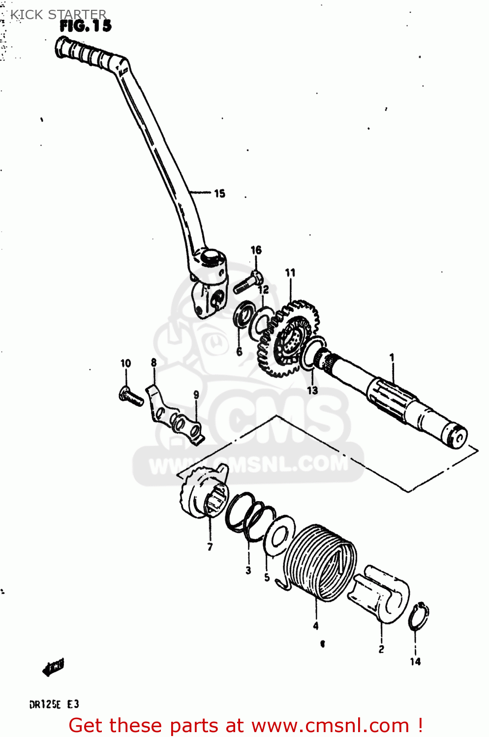KICK STARTER DR125 1984 (E) USA (E03)