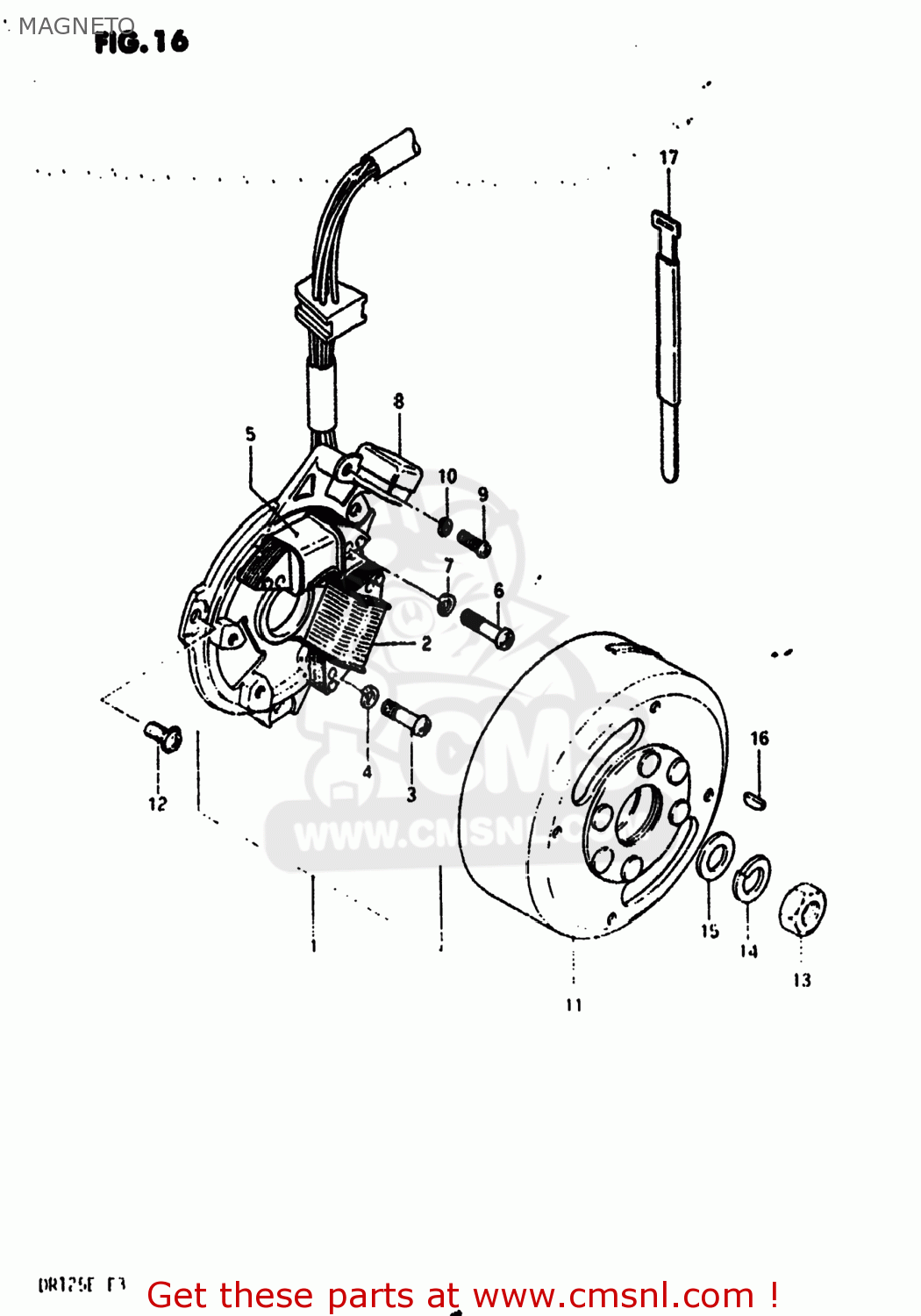 MAGNETO DR125 1984 (E) USA (E03)