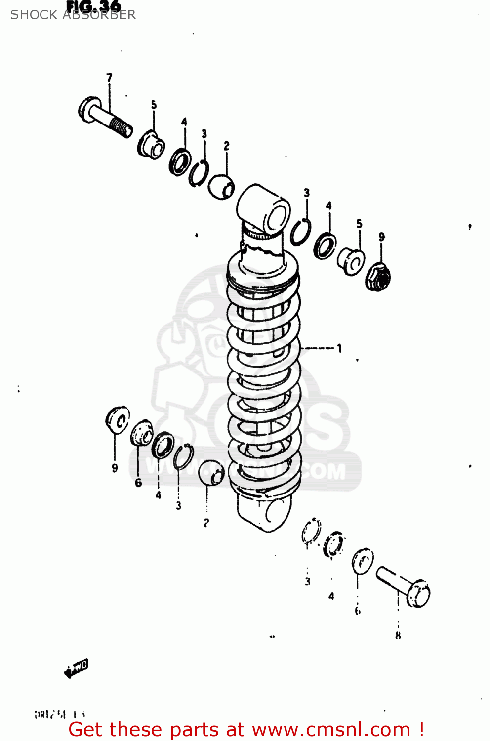 SHOCK ABSORBER DR125 1984 (E) USA (E03)