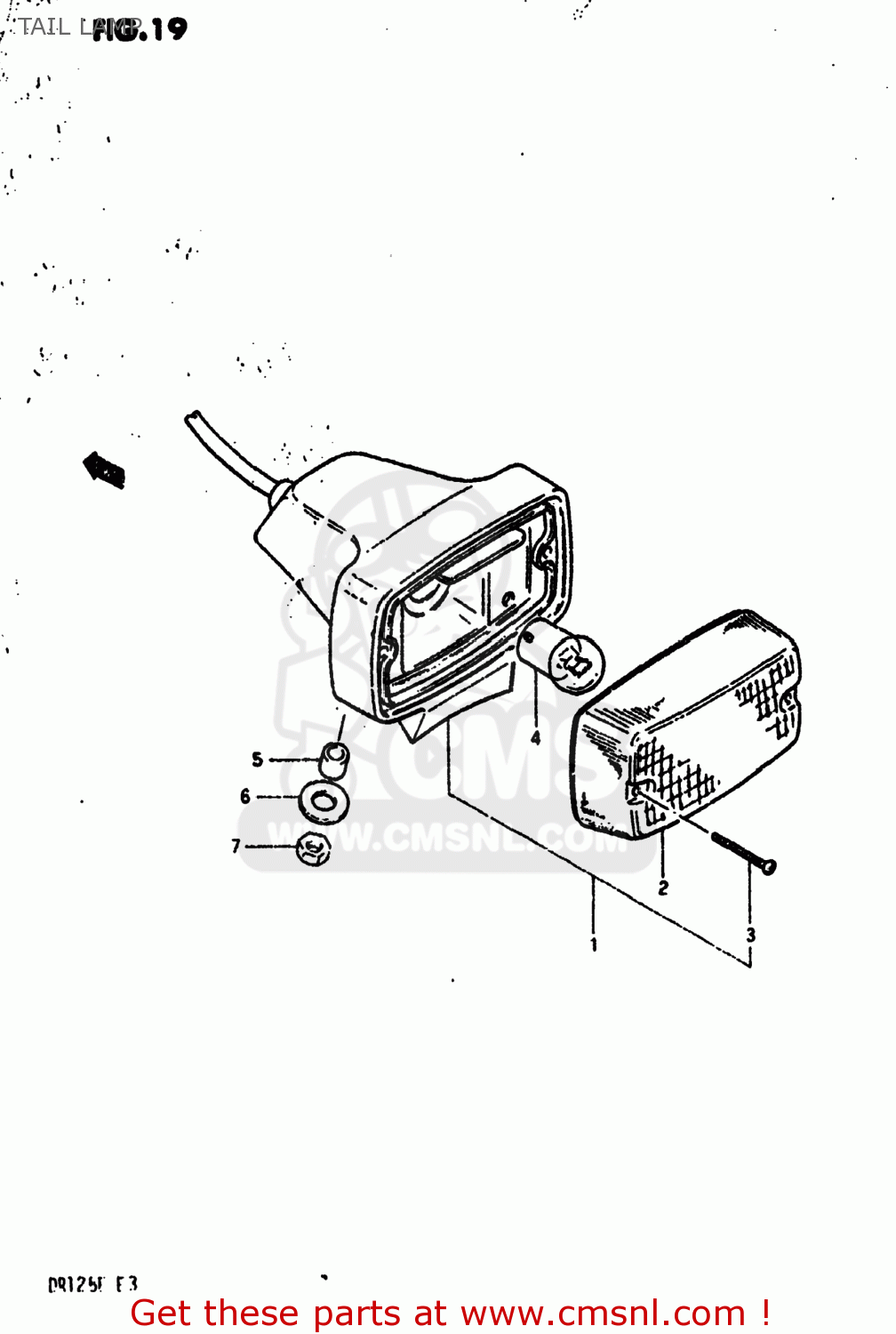 TAIL LAMP DR125 1984 (E) USA (E03)