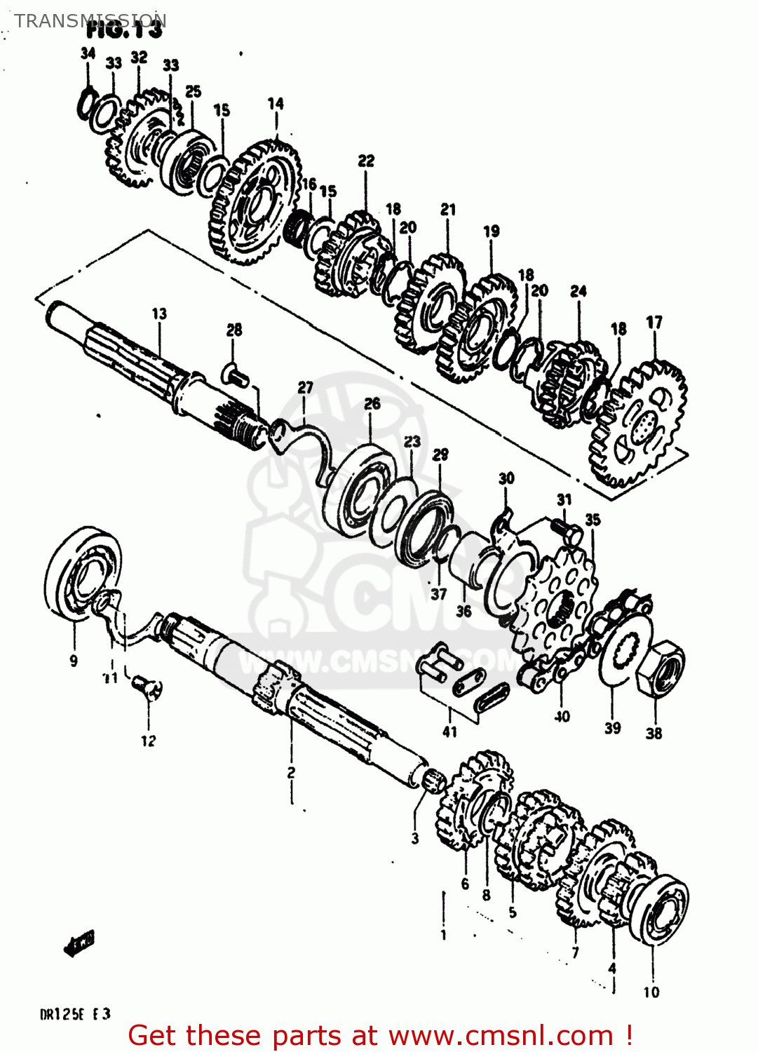 TRANSMISSION DR125 1984 (E) USA (E03)