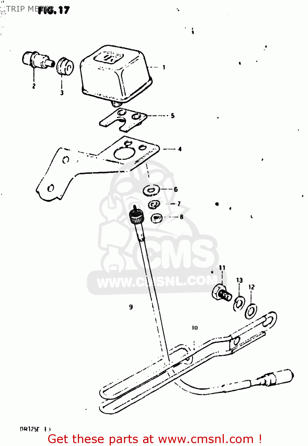 TRIP METER DR125 1984 (E) USA (E03)