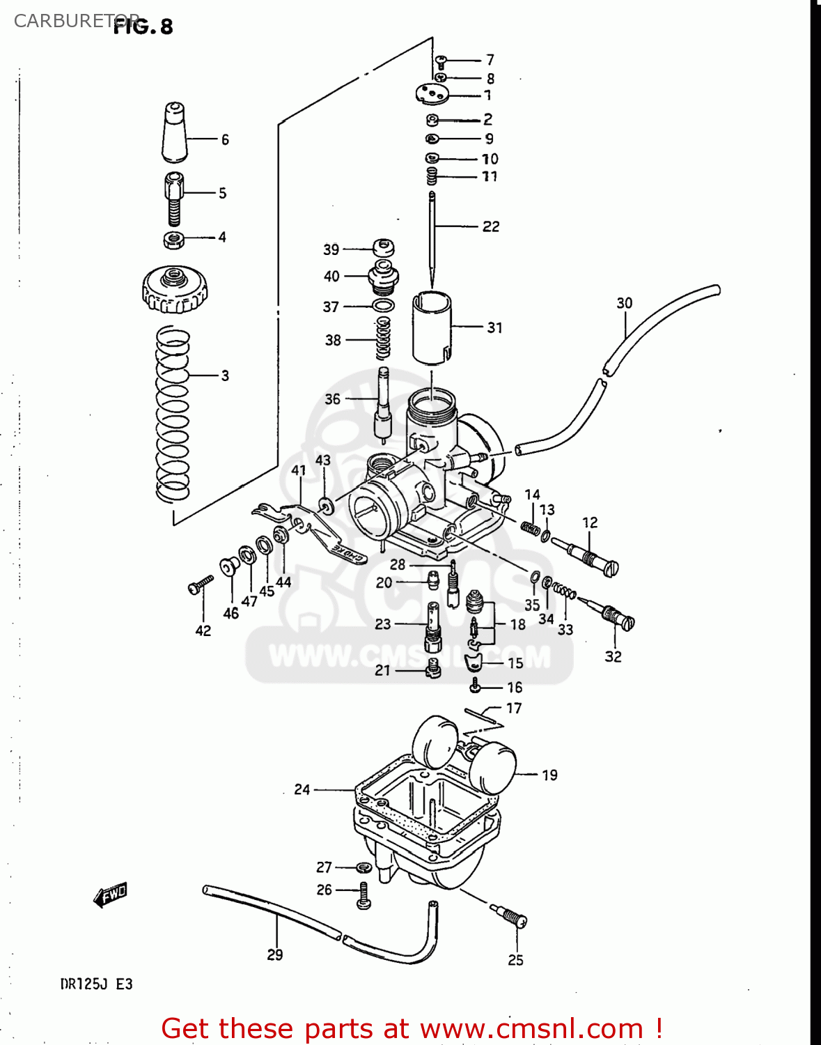 CARBURETOR DR125 1986 (G) USA (E03)