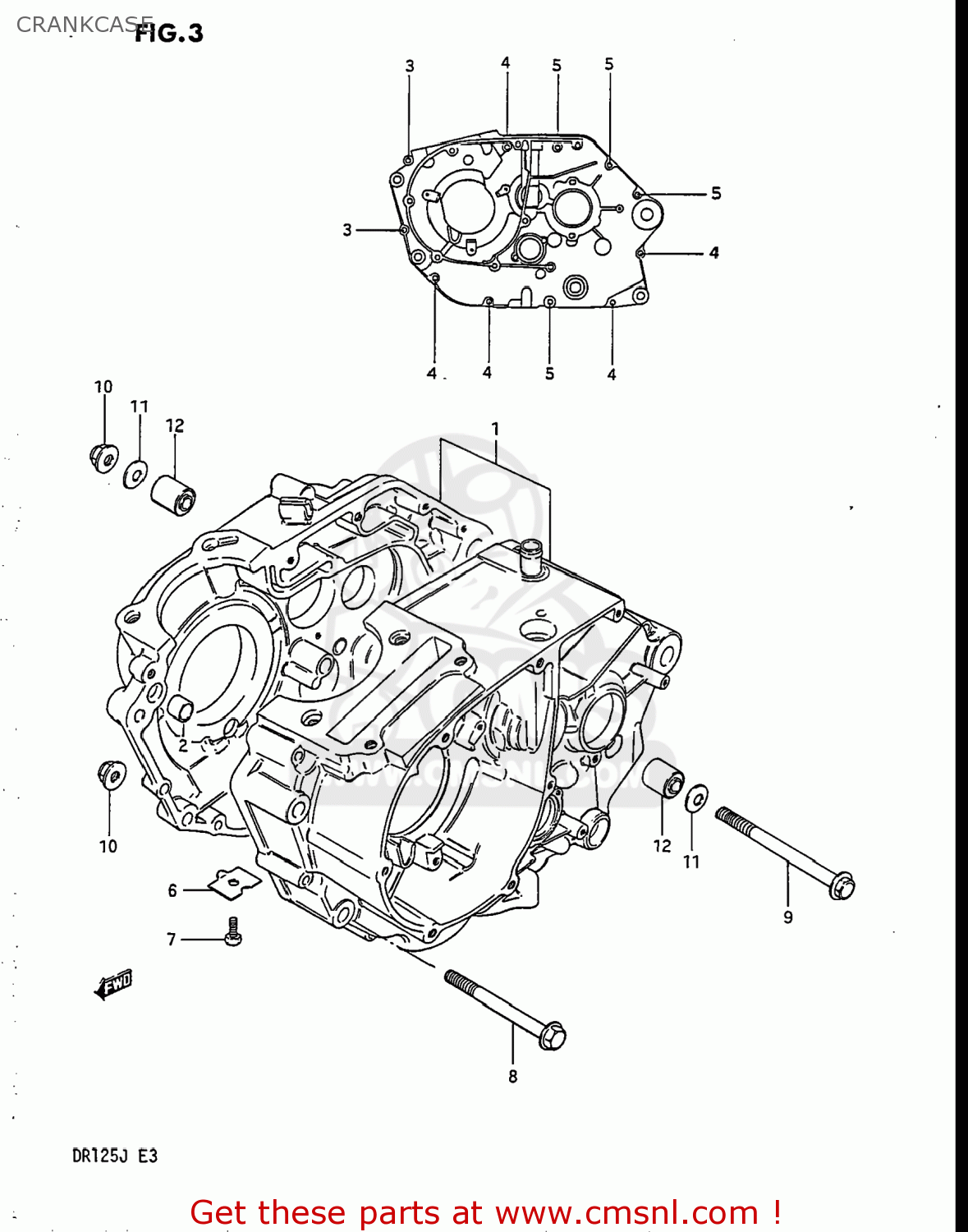 CRANKCASE DR125 1986 (G) USA (E03)