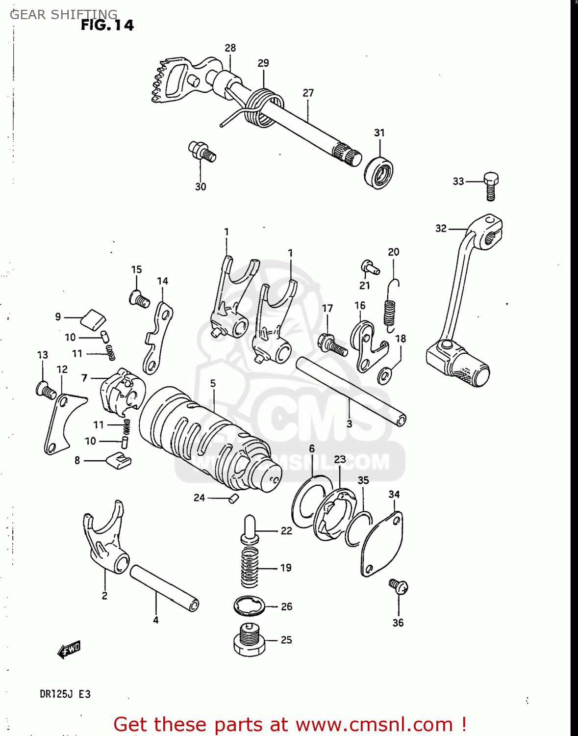 GEAR SHIFTING DR125 1986 (G) USA (E03)