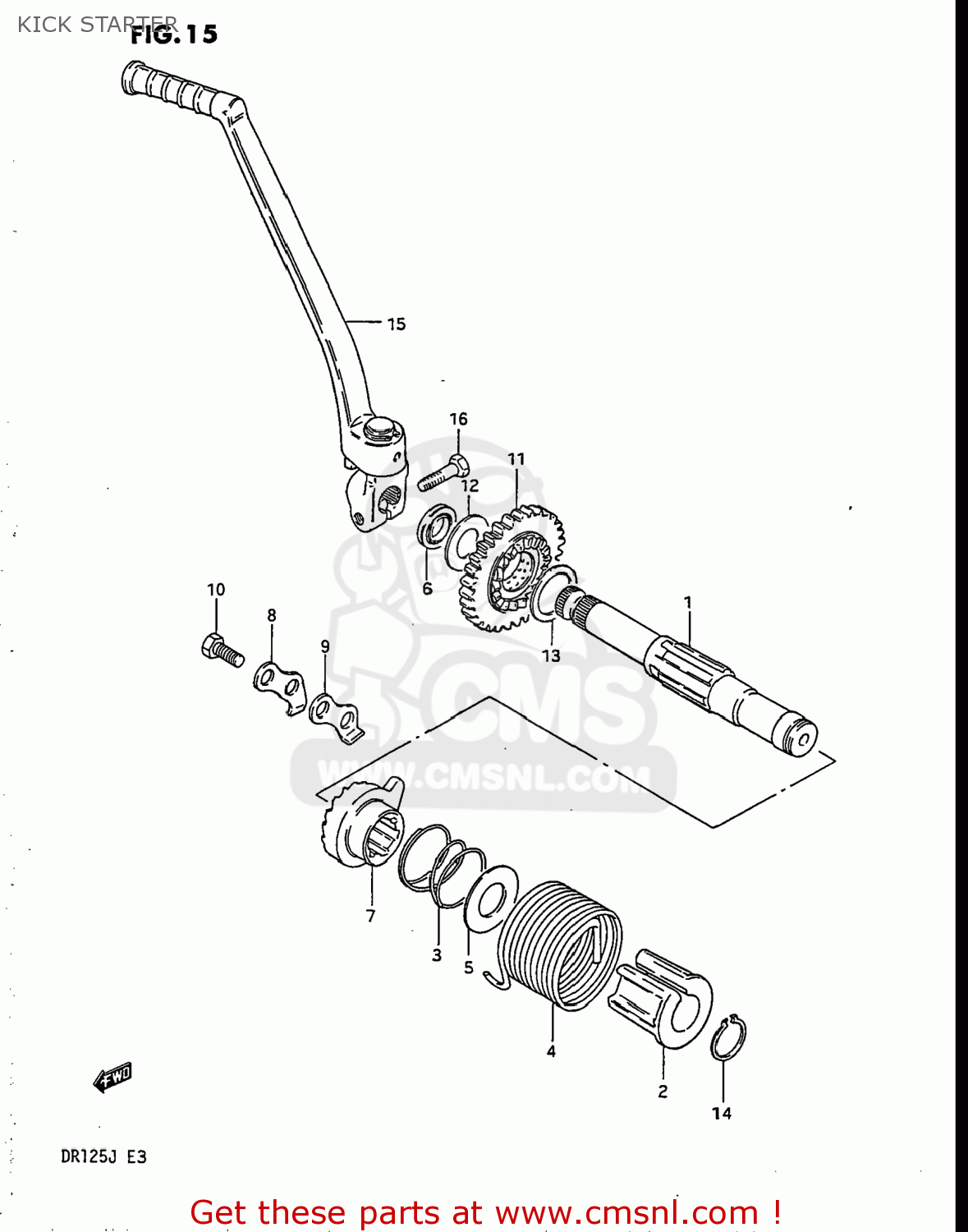 KICK STARTER DR125 1986 (G) USA (E03)