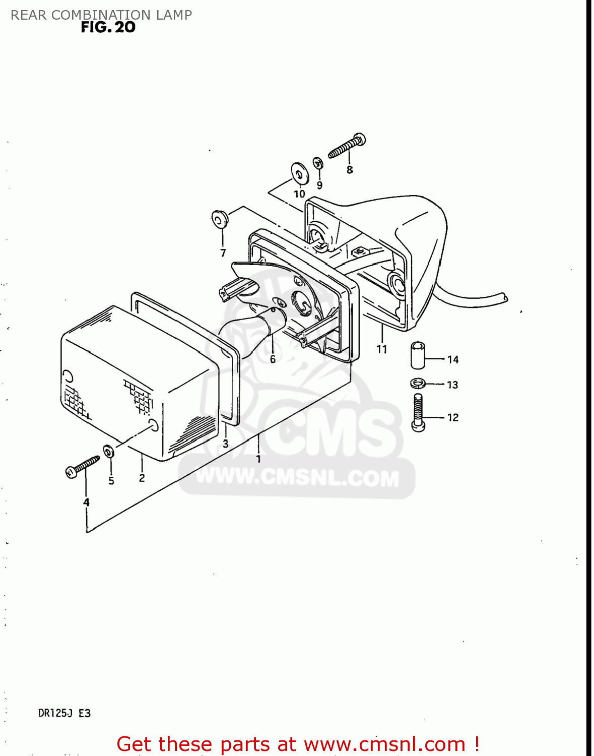 REAR COMBINATION LAMP DR125 1986 (G) USA (E03)