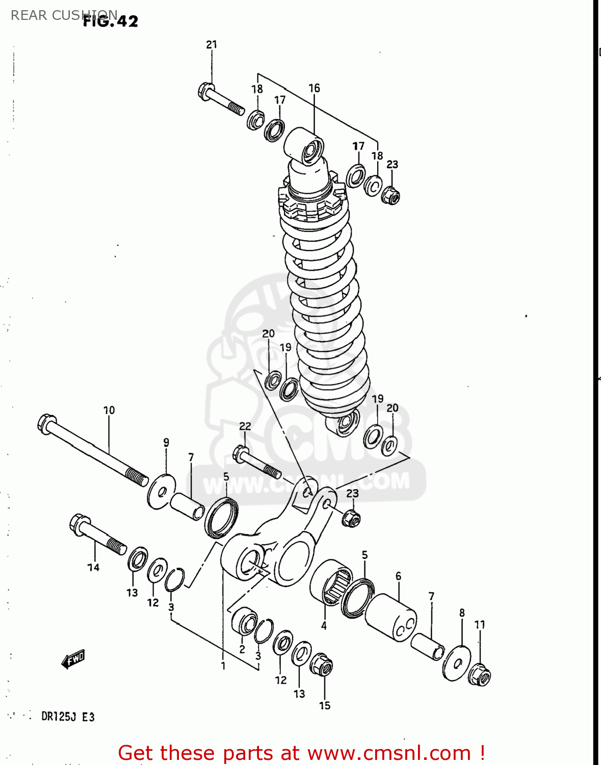 REAR CUSHION DR125 1986 (G) USA (E03)