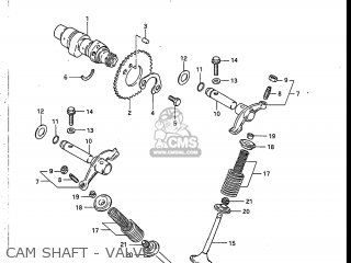 CAM SHAFT - VALVE - DR125 1986 (G) USA (E03)