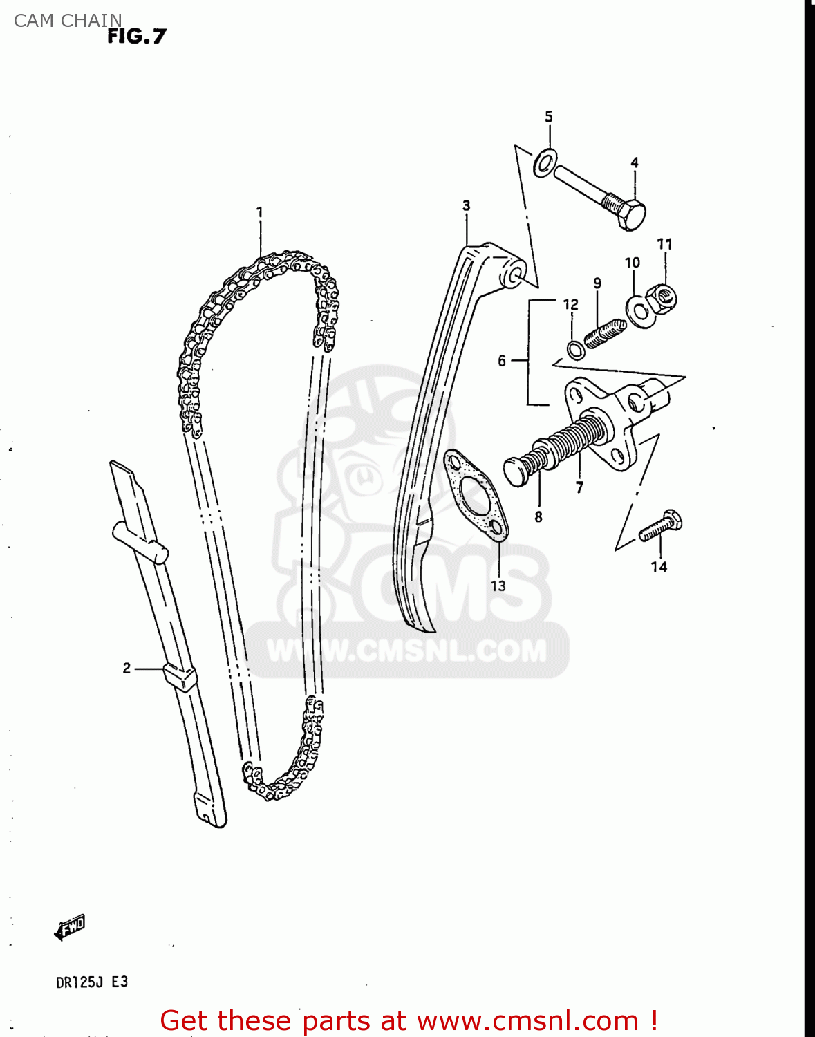 CAM CHAIN DR125 1987 (H) USA (E03)