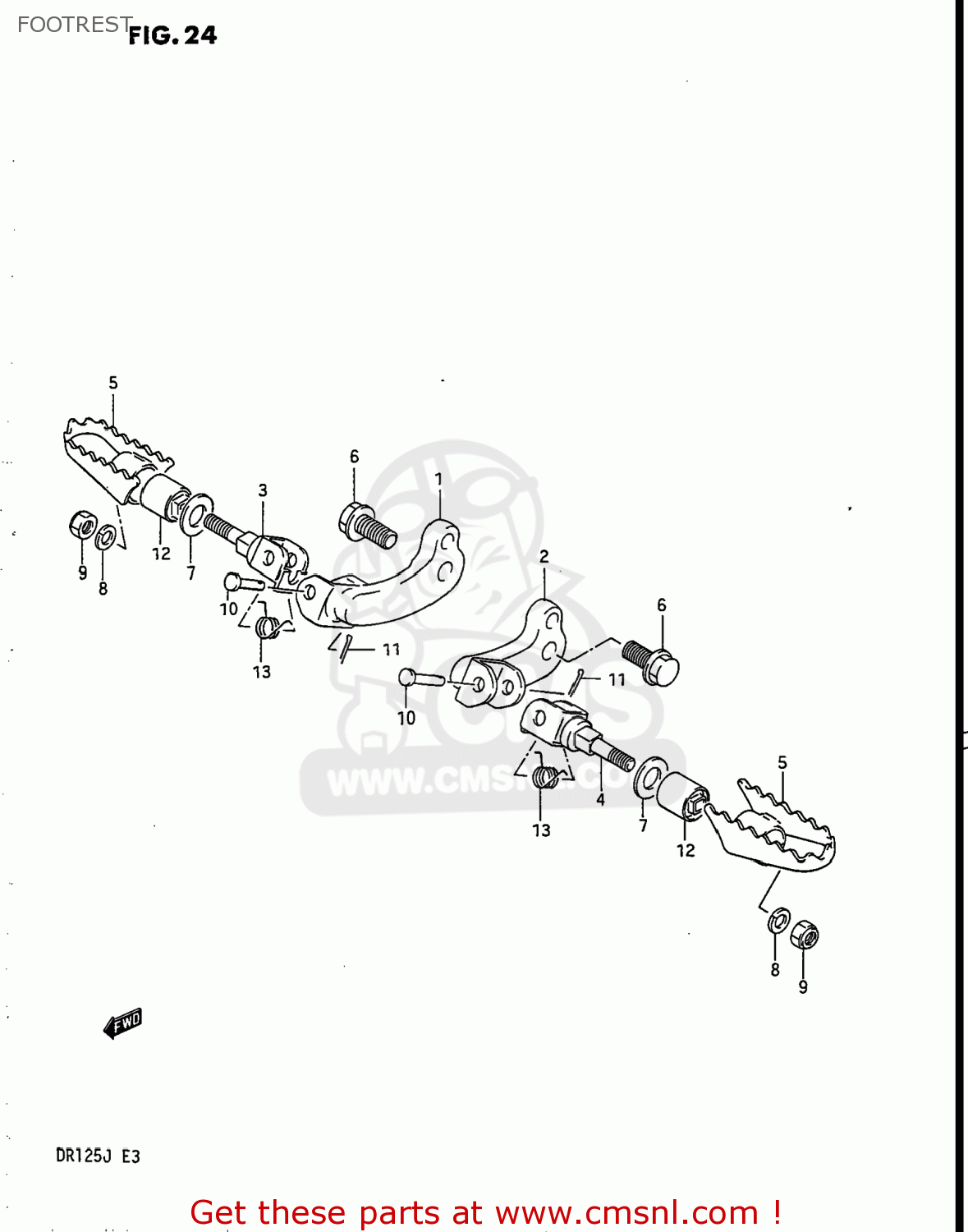 FOOTREST DR125 1987 (H) USA (E03)