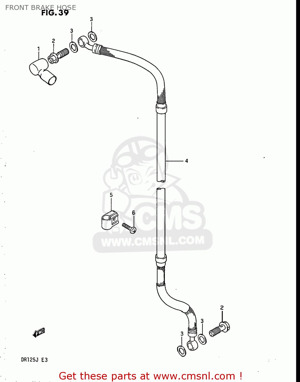 FRONT BRAKE HOSE DR125 1987 (H) USA (E03)