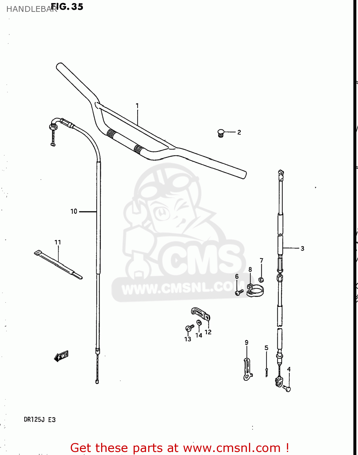 HANDLEBAR DR125 1987 (H) USA (E03)