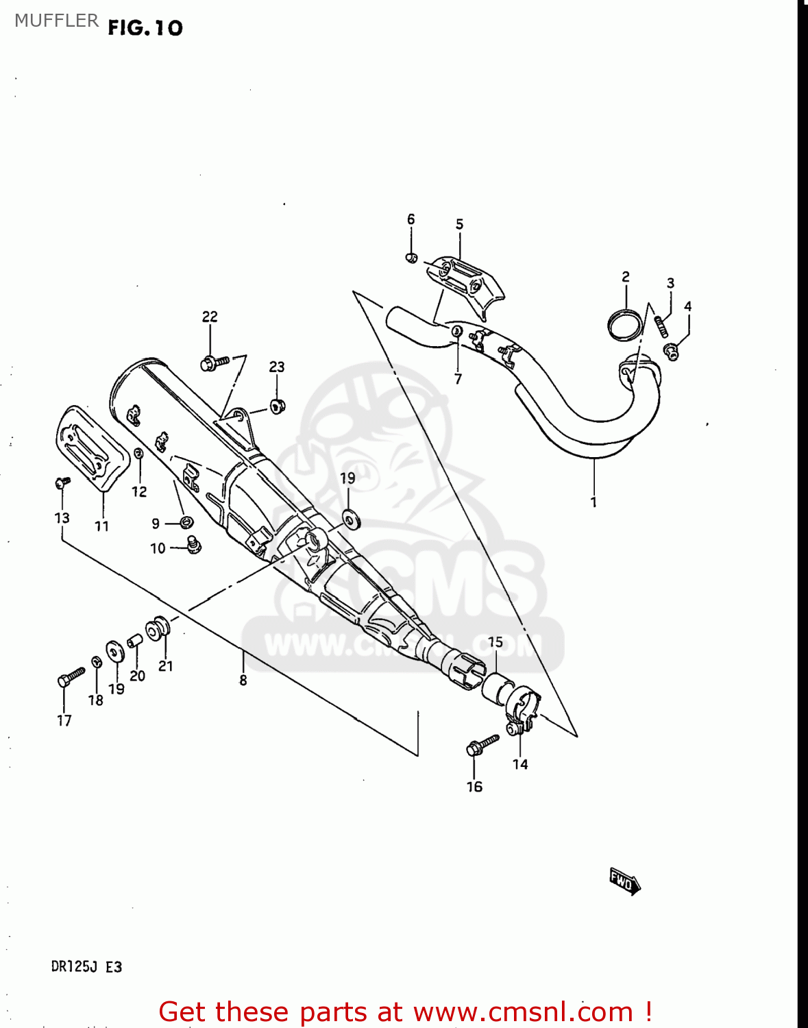 MUFFLER DR125 1987 (H) USA (E03)