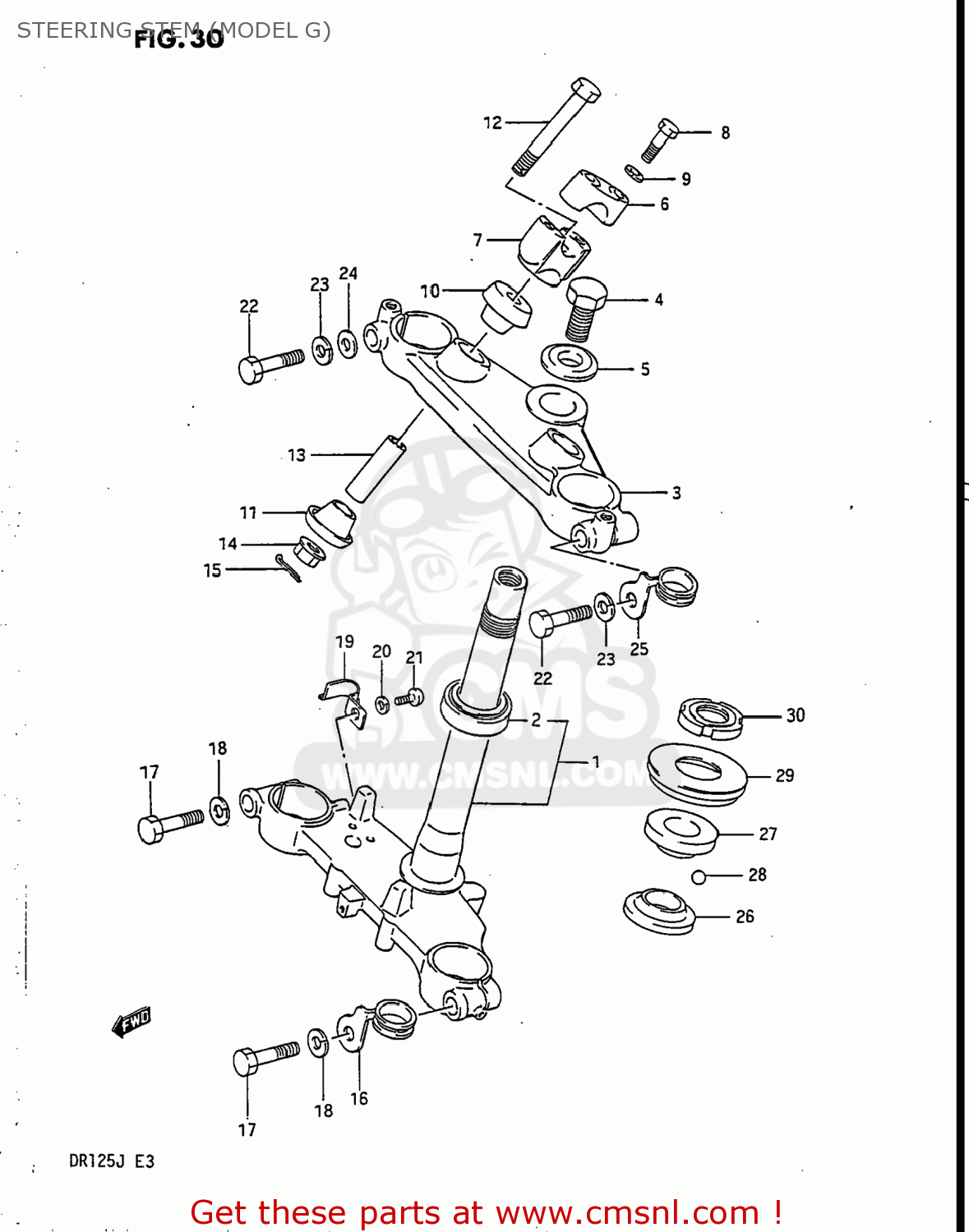 STEERING STEM (MODEL G) DR125 1987 (H) USA (E03)