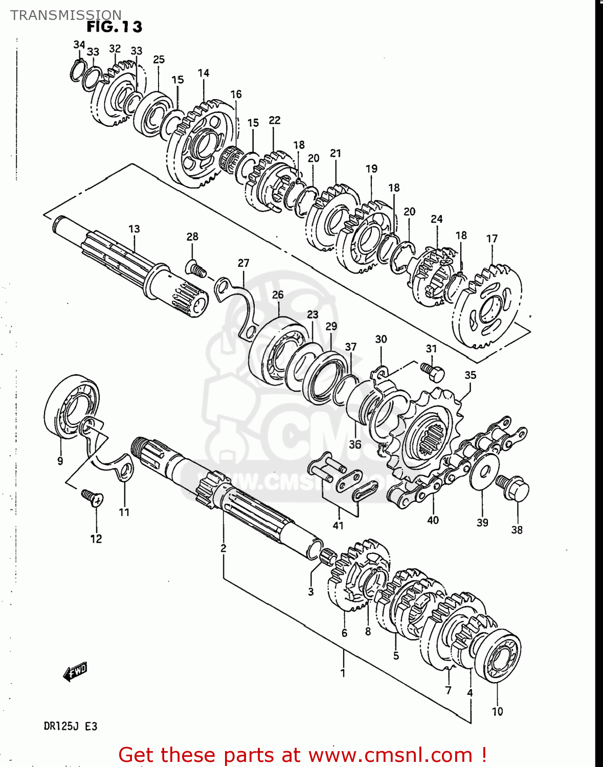TRANSMISSION DR125 1987 (H) USA (E03)