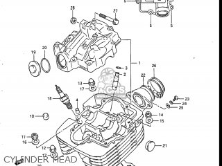CYLINDER HEAD - DR125 1987 (H) USA (E03)