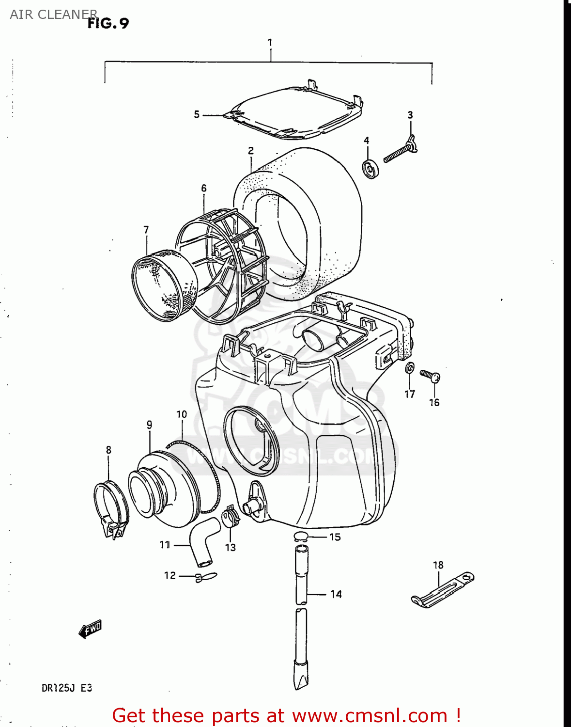 AIR CLEANER DR125 1988 (J) USA (E03)