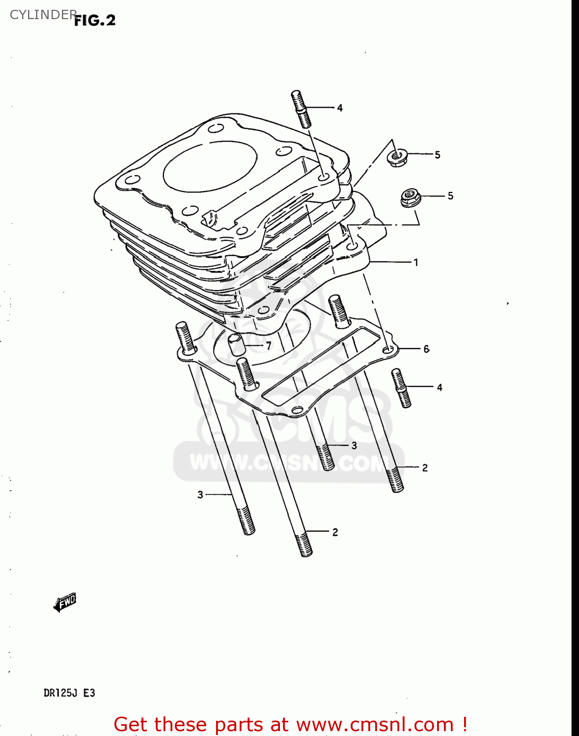 CYLINDER DR125 1988 (J) USA (E03)
