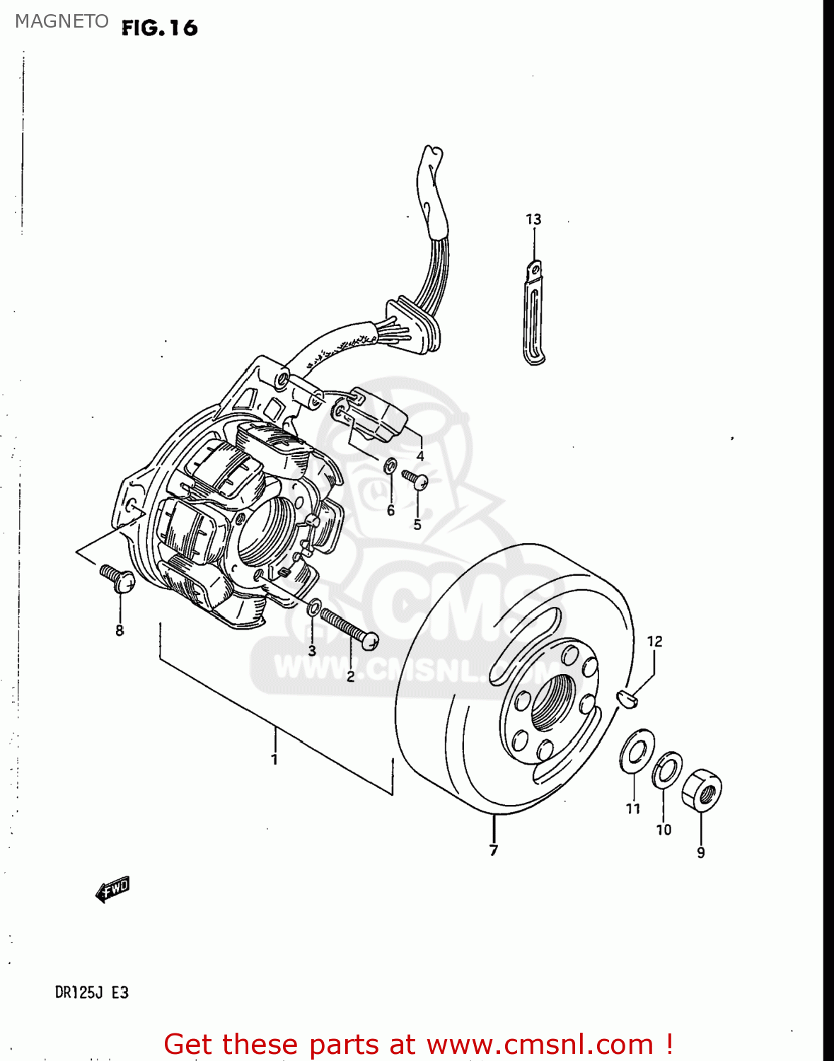 MAGNETO DR125 1988 (J) USA (E03)