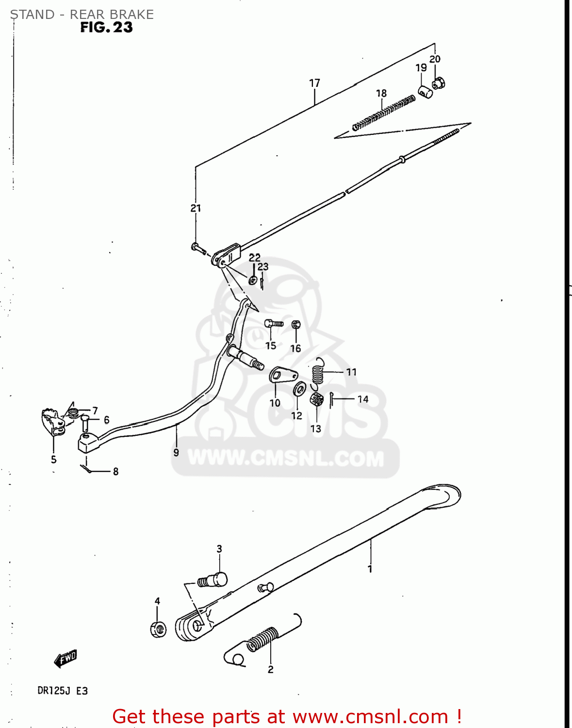 STAND - REAR BRAKE DR125 1988 (J) USA (E03)