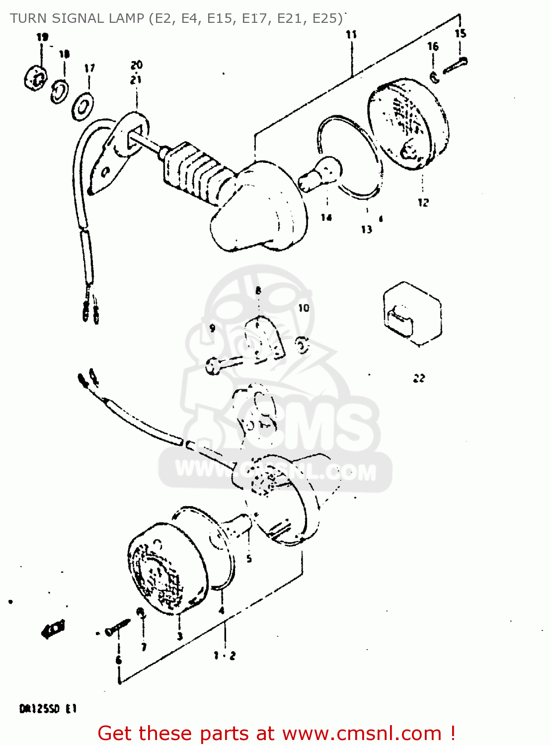 TURN SIGNAL LAMP (E2, E4, E15, E17, E21, E25) DR125S 1982 (Z)