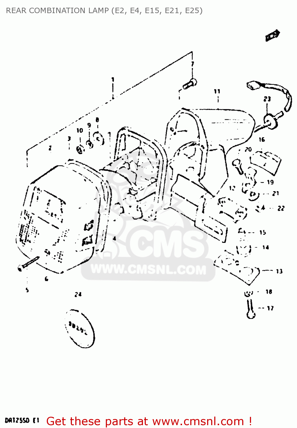 REAR COMBINATION LAMP (E2, E4, E15, E21, E25) DR125S 1982 (Z)